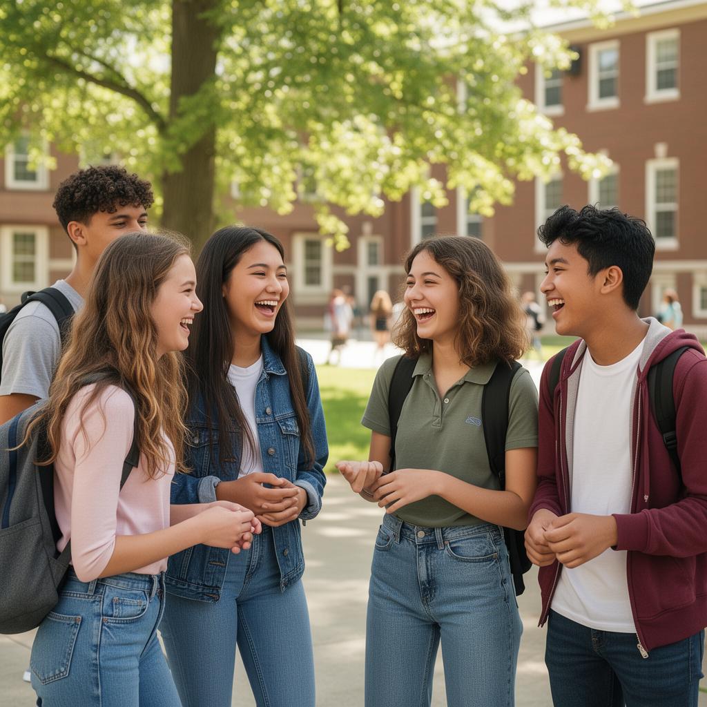 Novo idioma — High School no exterior
